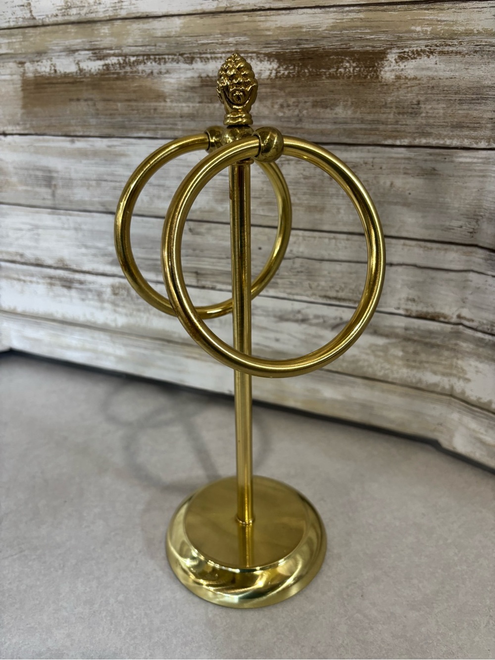Brass double ring  bathroom hand towel holder
